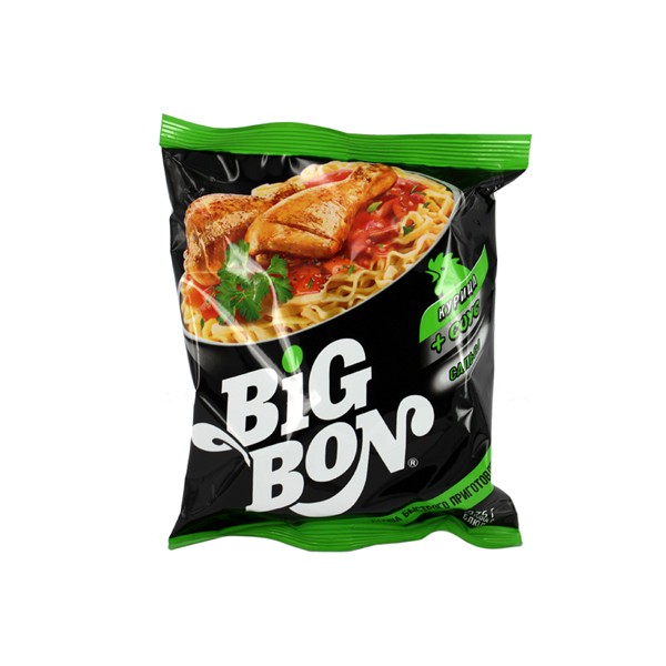 BIGBON Лапша б/п туш курица+соус Сальса Пакет 75*48